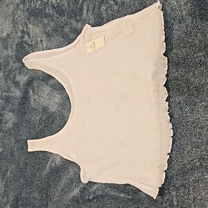 Aerie Offline, NWT, Tank Crop Top, Ribbed Oversized White, Small